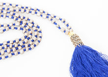 Load image into Gallery viewer, Prayer Bead Necklace in Grey/Blue
