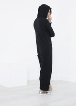 Load image into Gallery viewer, Knit Hooded Jumpsuit in Black
