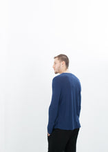 Load image into Gallery viewer, Cashmere Jersey Long Sleeve Tee in Navy
