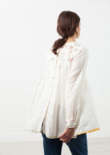 Load image into Gallery viewer, Floral Front Peasant Blouse in White
